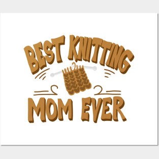 Best Knitting Mom Ever Retro Vintage Typography Posters and Art